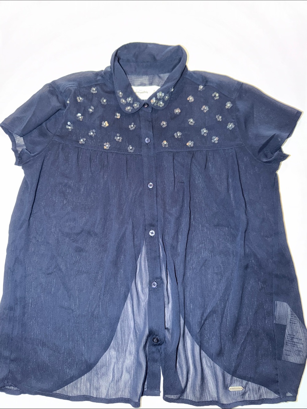 Abercrombie kids sheer button down top